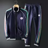 jogging gucci luxe pour homme gg jersey zip jacket with web bleu